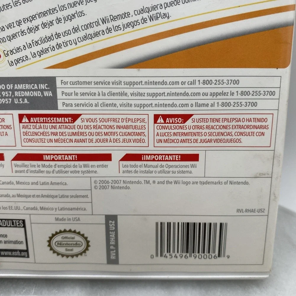 Wii Play Game (Nintendo Wii) Games Multi Sports Complete with Manual *UnTested
